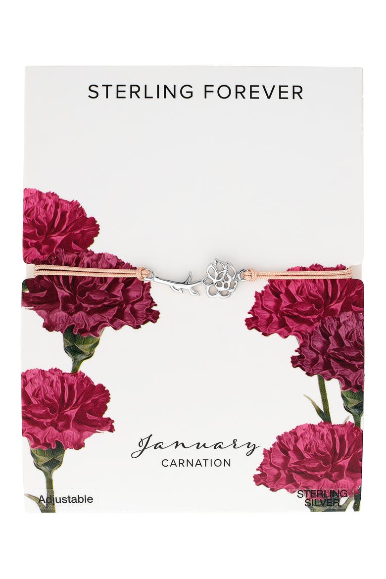 Birth Flower Bracelet, Main, color, SILVER- JANUARY