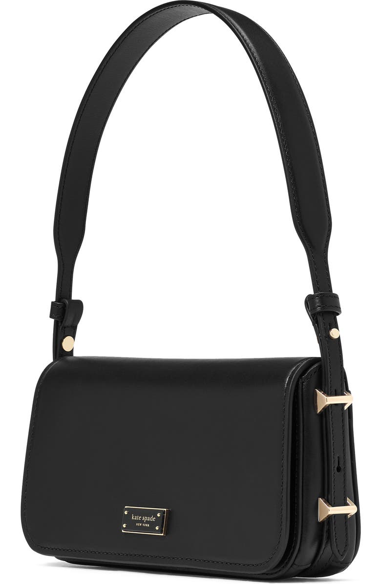 Kate Spade New York small liv leather east/west shoulder bag, Alternate, color, Black