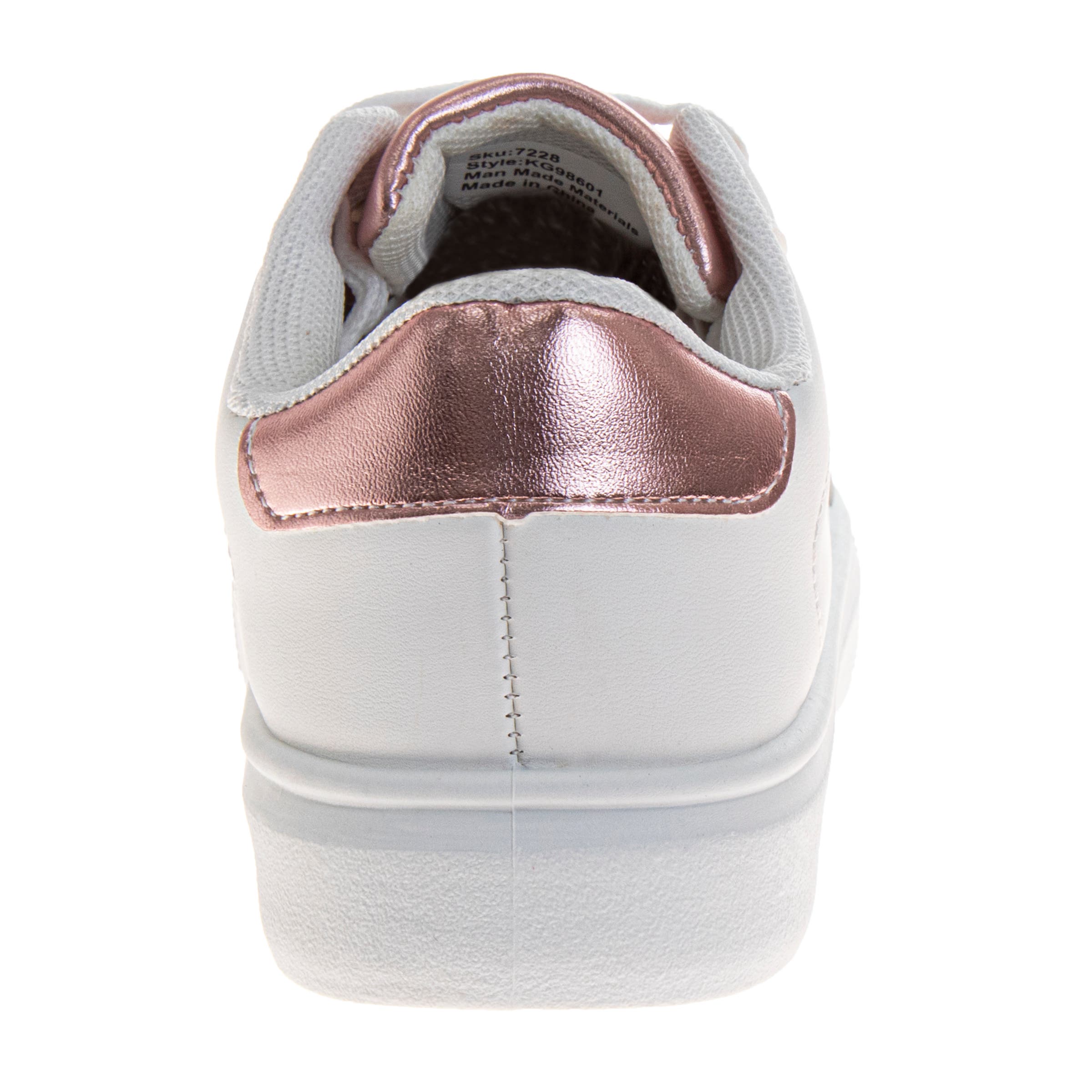 Kensie Girl s Comfort Sneakers, Alternate, color, White/Silver