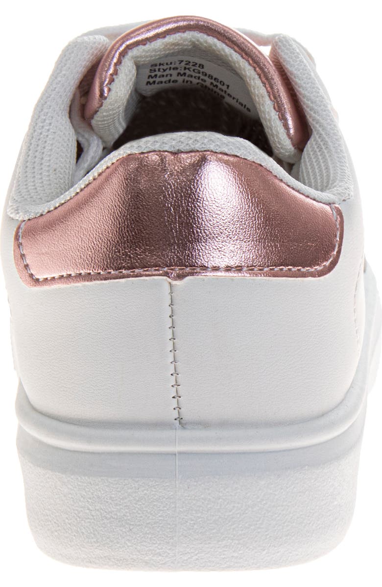 Kensie Girl s Comfort Sneakers, Alternate, color, White/Silver