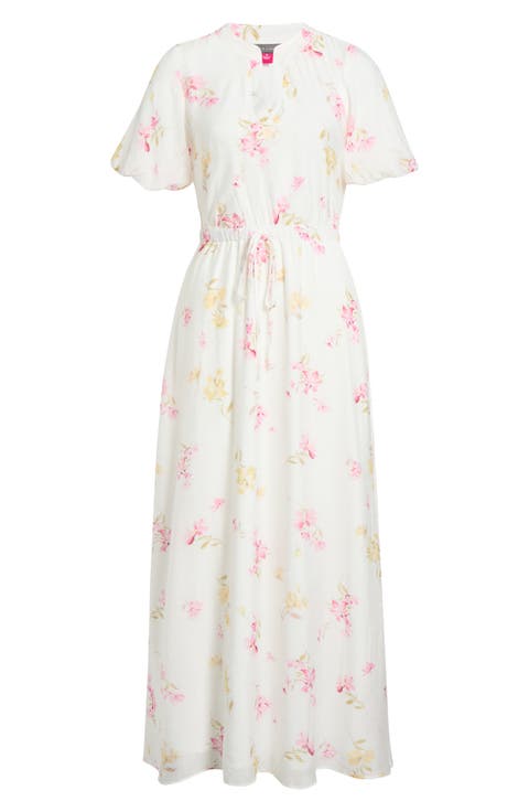 Floral Split Neck Maxi Dress
