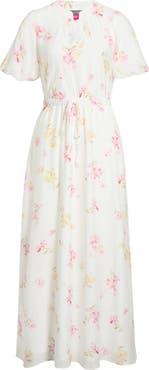 Vince Camuto Floral Split Neck Maxi Dress