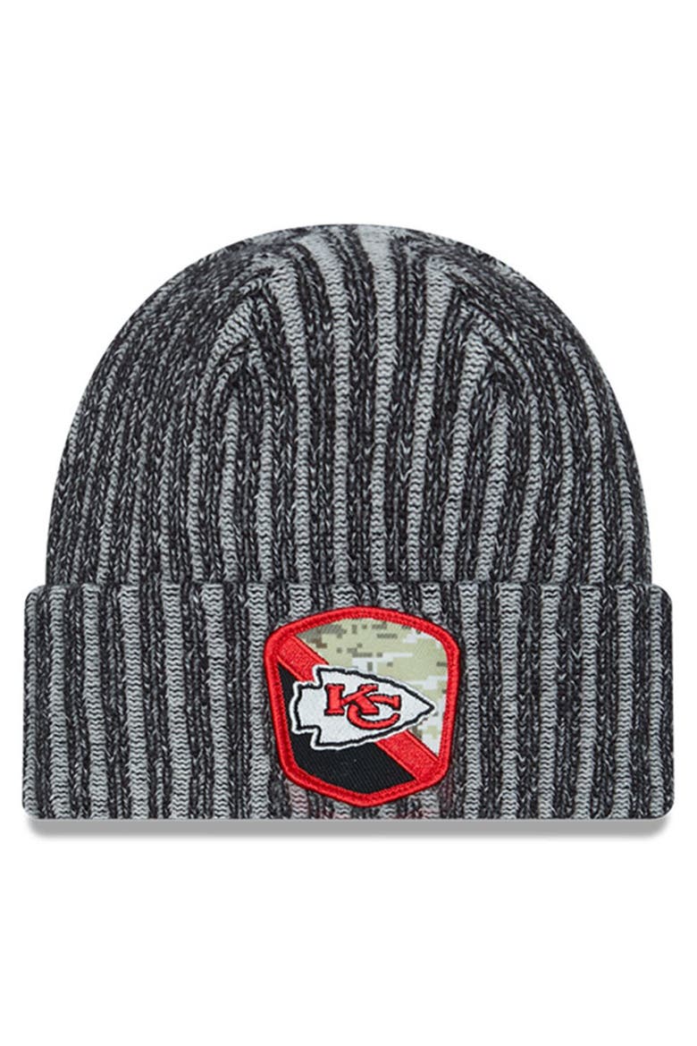 Men's New Era  Black Kansas City Chiefs 2023 Salute To Service Cuffed Knit Hat, Main, color, Black