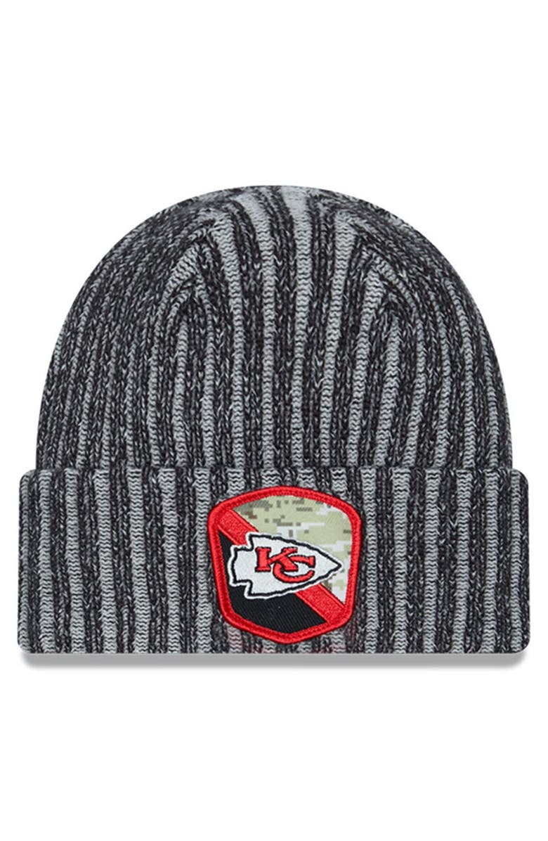 New Era Men's New Era Black Kansas City Chiefs 2023 Salute To Service Cuffed Knit Hat, Main, color,