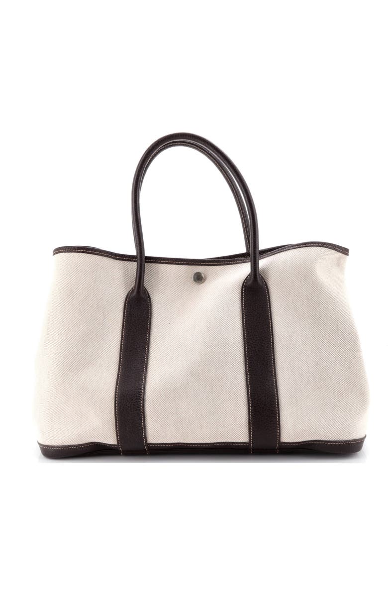 Pre-Owned Hermes Garden Party Tote Toile and Leather 36, Main, color, Cocaon