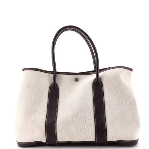 Garden Party Tote Toile and Leather 36