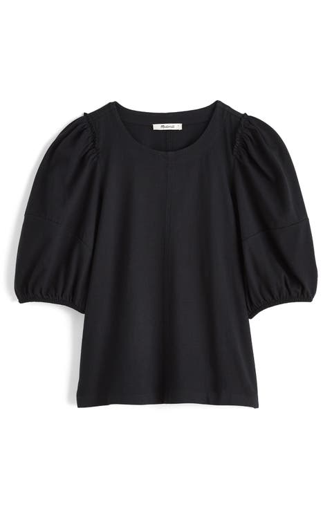 Puff Sleeve Cotton T-Shirt