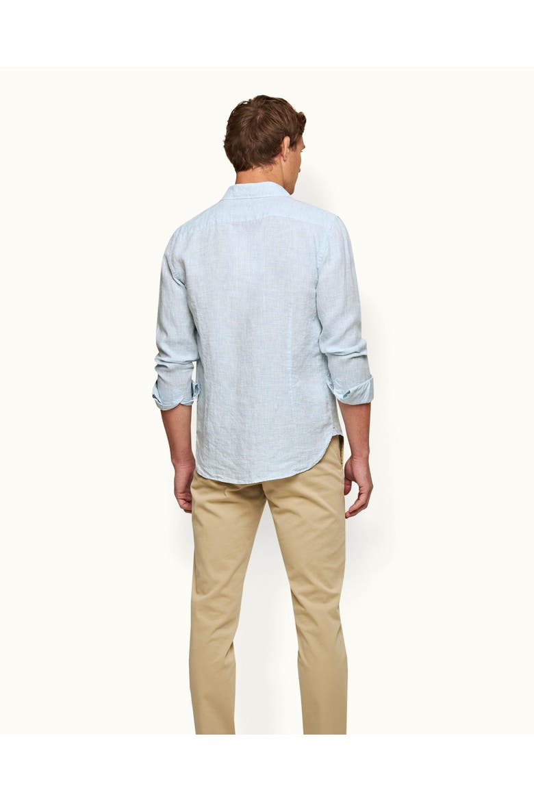 Giles Linen Tailored-Fit Shirt, Alternate, color, Pale Blue/White