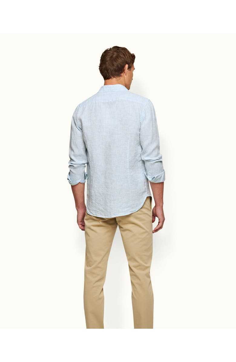 Orlebar Brown Giles Linen Tailored-Fit Shirt, Alternate, color, Pale Blue/White