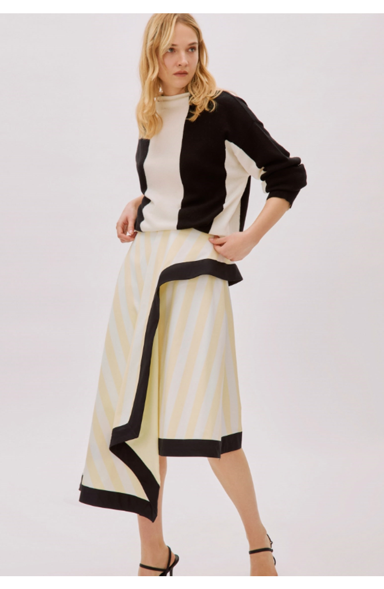 Labeca London Kayra Cotton Striped Skirt, Alternate, color, Multicolor