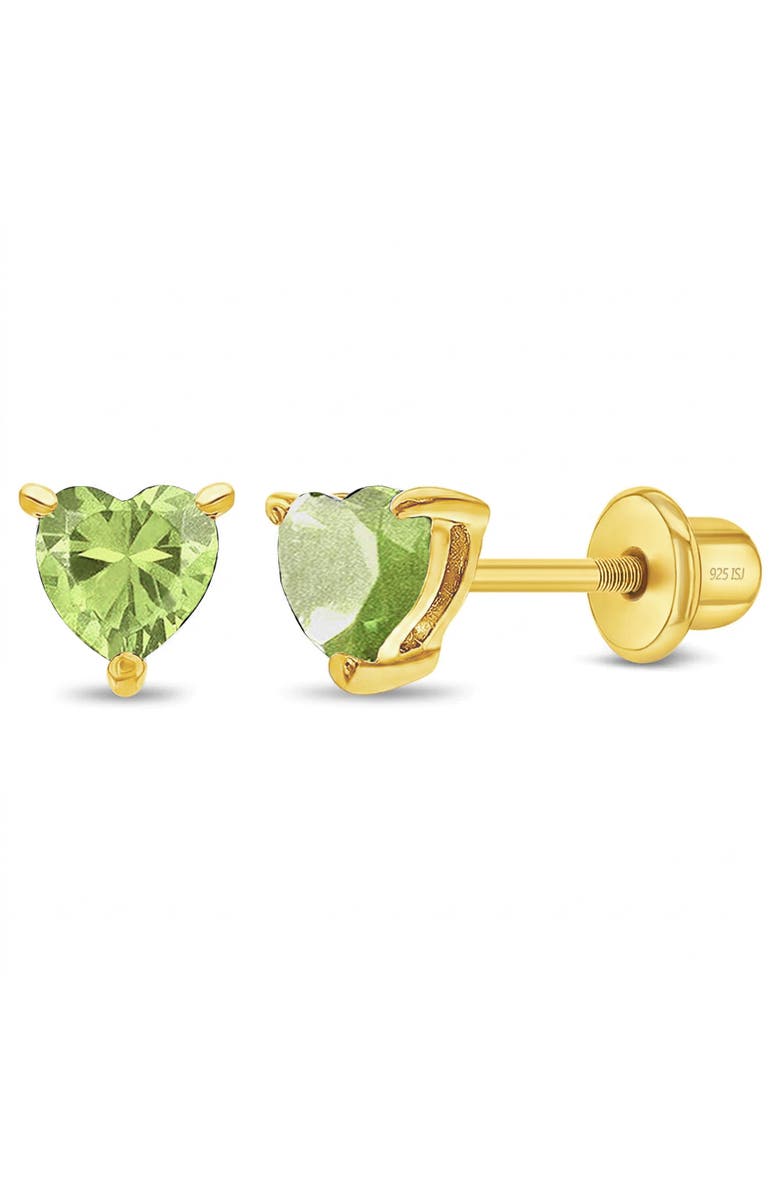 In Season Jewelry Cubic Zirconia Birthstone Plated Solitaire Earrings, Main, color, August