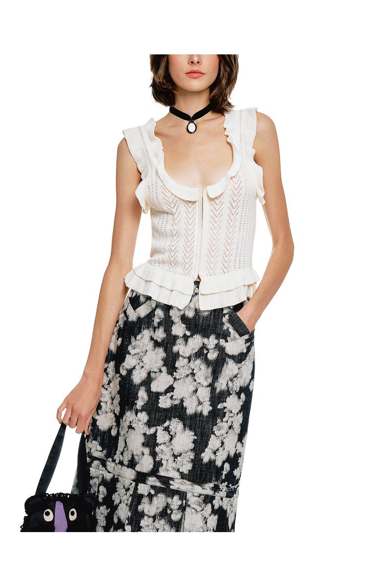 Anna Sui Victorian Pointelle Camisole, Alternate, color, Cream