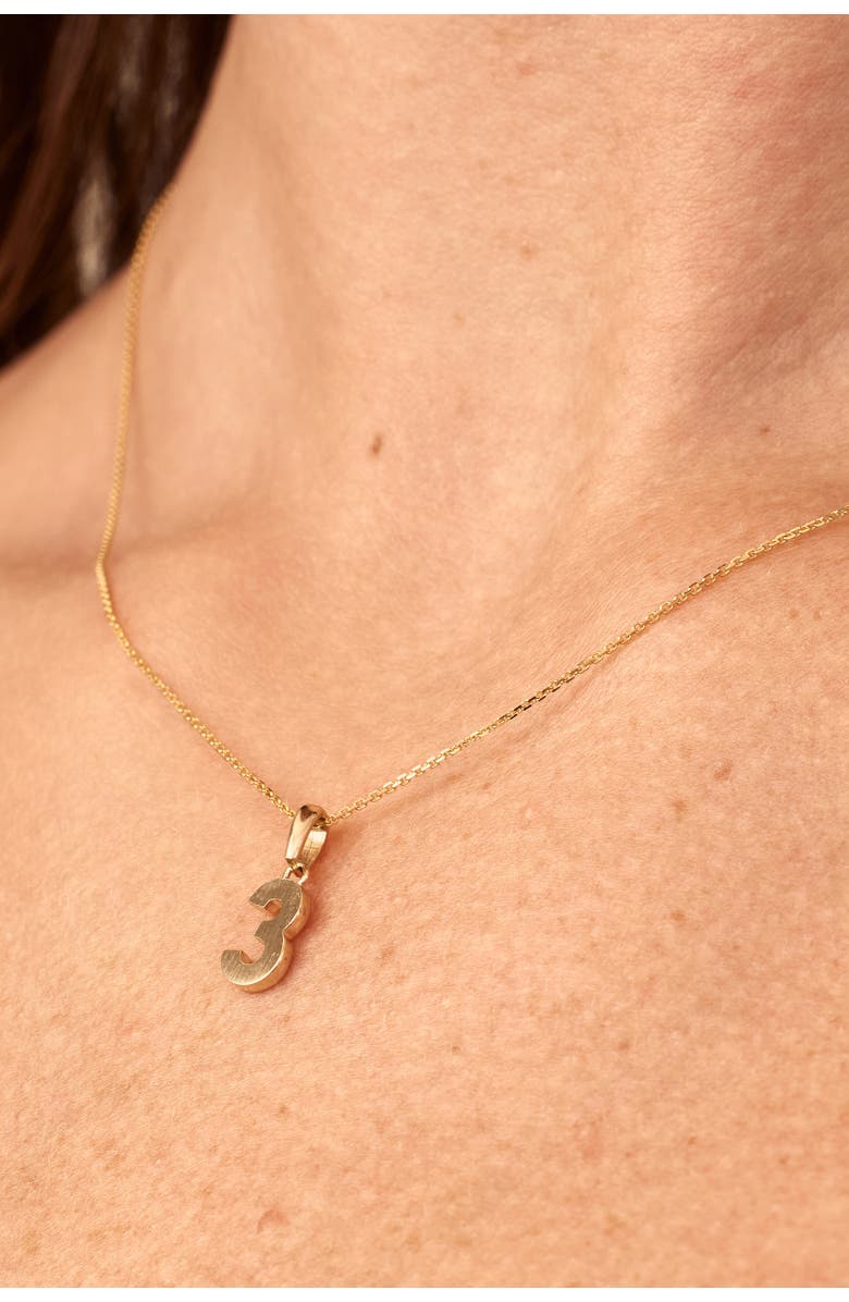 Oradina 14K Gold My Number Pendant Necklace, Alternate, color, Number 9