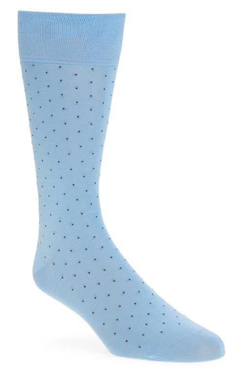 Pantherella Gadsbury Fil Coupé Dot Dress Socks in Seablue 