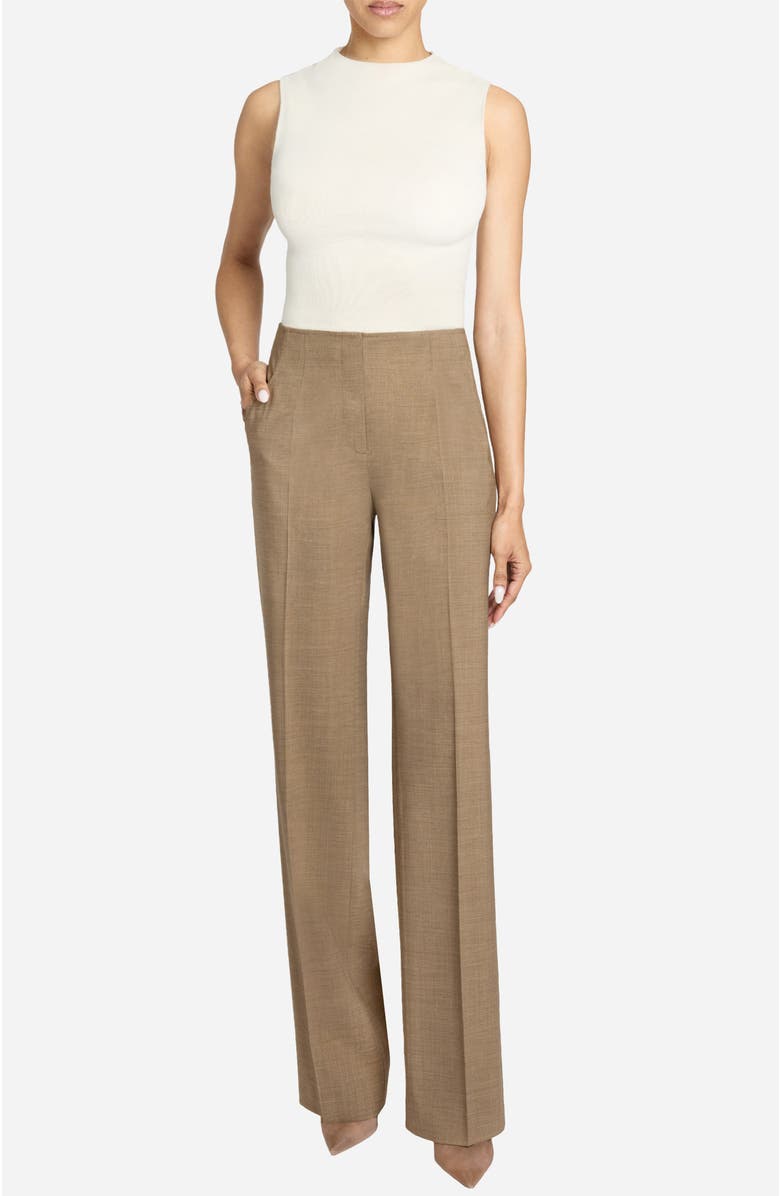 Santorelli Della Straight Leg Pants in Stretch Wool, Alternate, color, Hazelwood