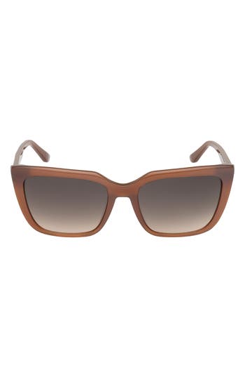 Guess 55mm Square Sunglasses In Light Brown/gradient Brown