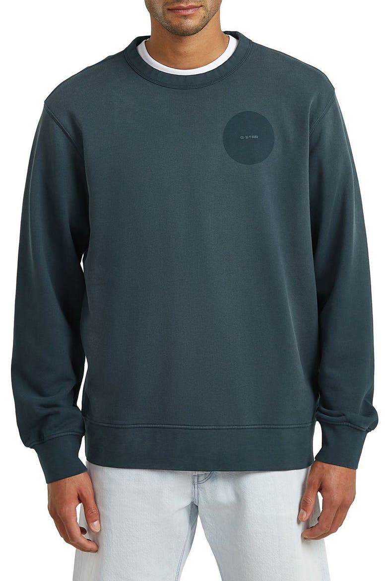 Sunfaded Organic Cotton Crewneck Sweatshirt, Main, color, SALUTE GD