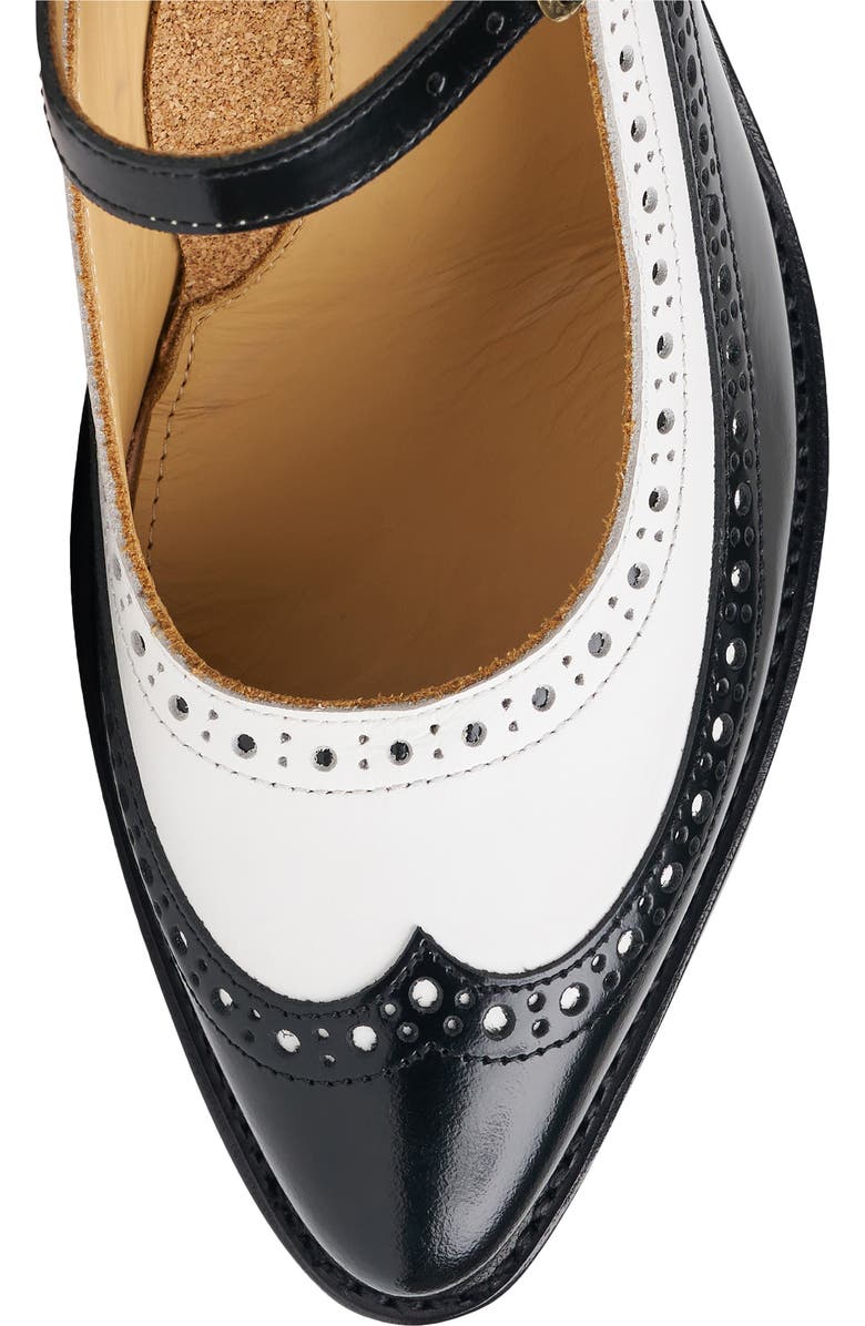 THE OFFICE OF US Mrs. Russel Ankle Strap Pump, Alternate, color, Black/ White