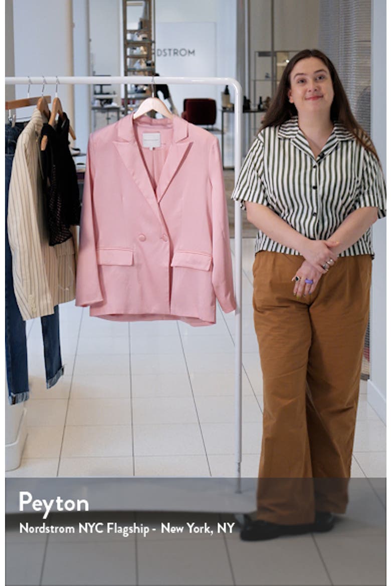 Drapey Double Breasted Satin Blazer video