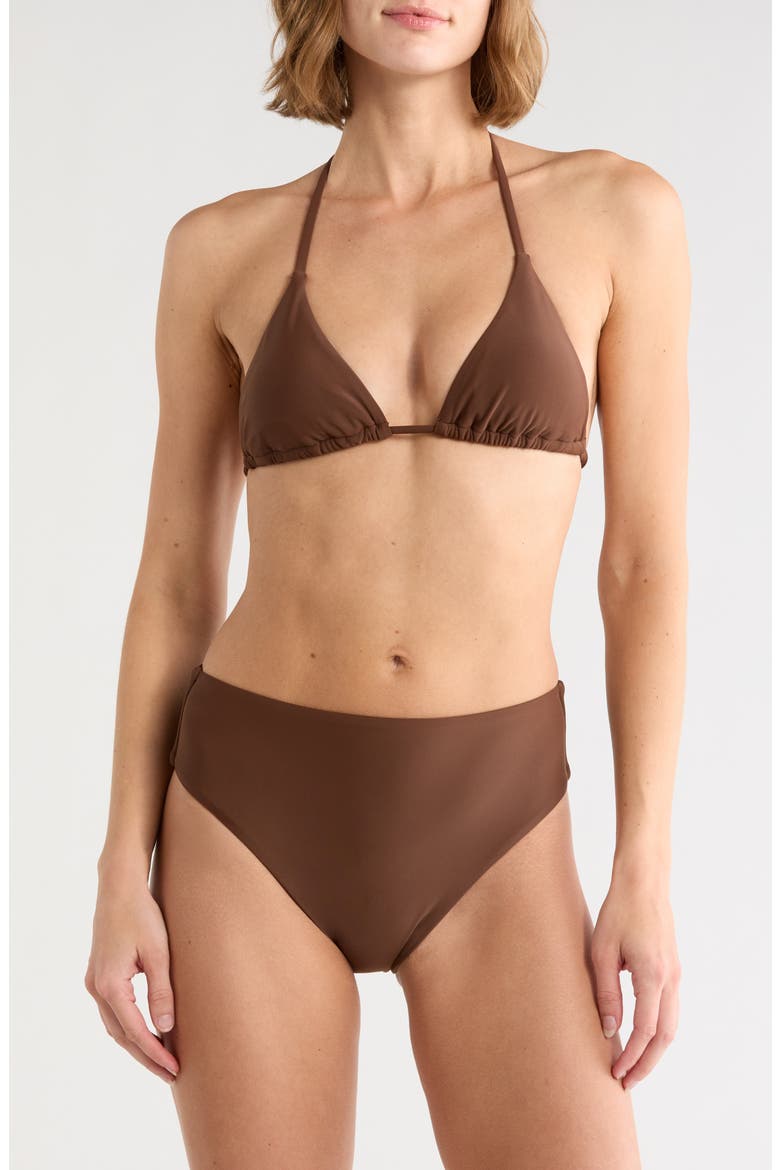Triangle Bikini Top & High Waist Bottoms Set, Main, color, FRENCH ROA