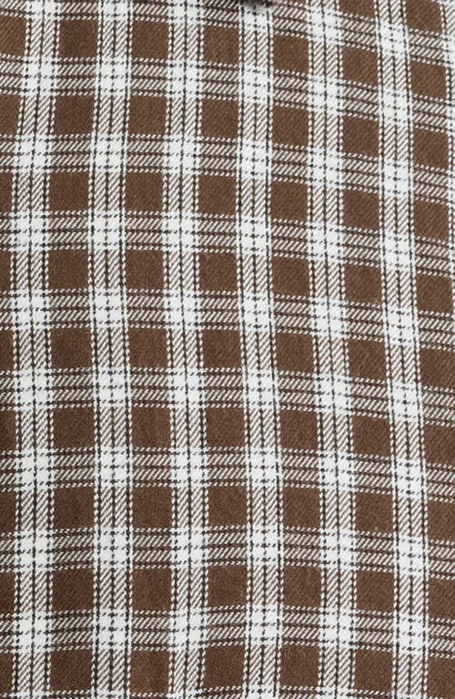 Obey Bigwig Andy Shadow Check Cotton Button-up Shirt In Brown