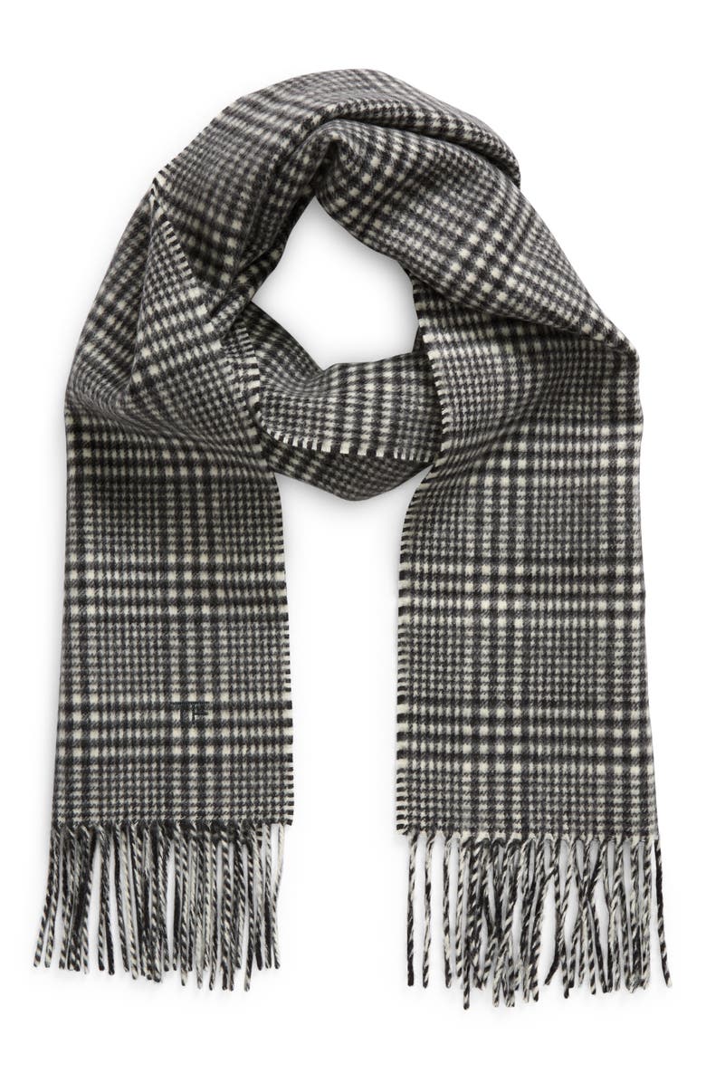 TOM FORD Glen Plaid Cashmere Scarf, Main, color, 