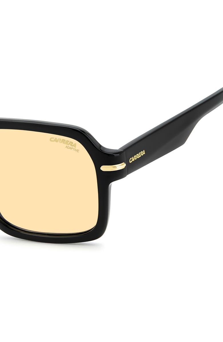 Carrera Eyewear 56mm Square Sunglasses, Alternate, color, Black/ Yellow