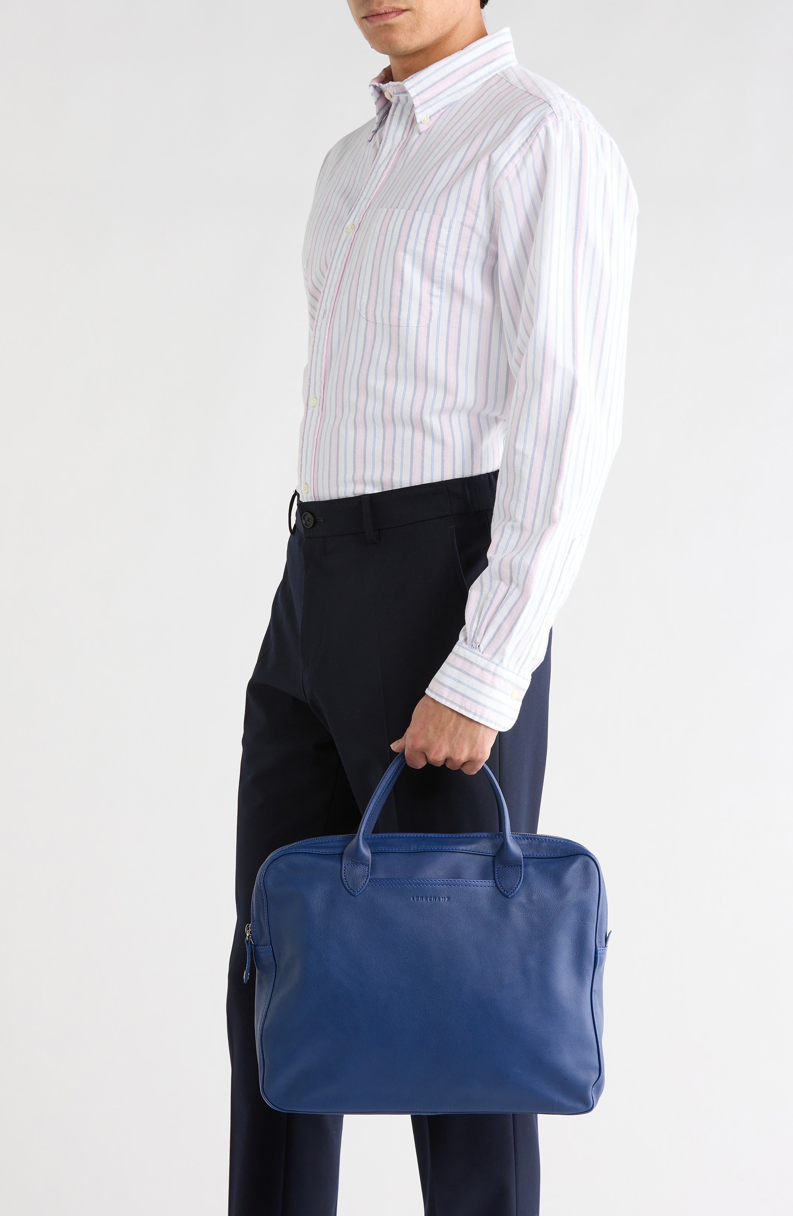 Longchamp Parisis Leather Top Handle Briefcase, Alternate, color, 