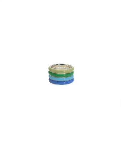 The Cool Set of Enamel Stacking Rings