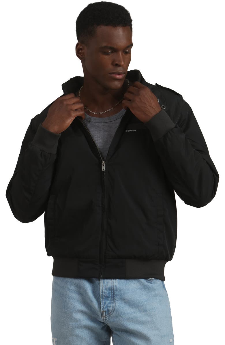 Members Only Men's Heavy Iconic Racer Quilted Lining Jacket, Main, color, Black