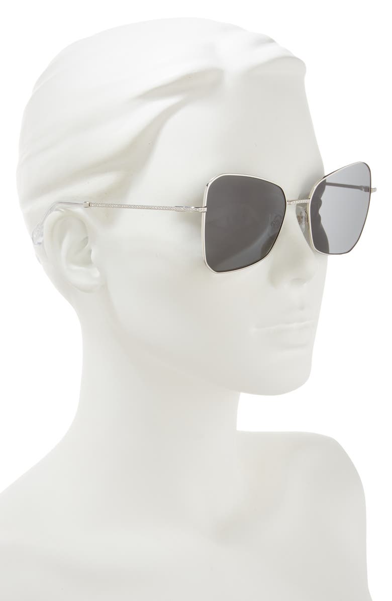 Swarovski 57mm Butterfly Sunglasses, Alternate, color, Silver