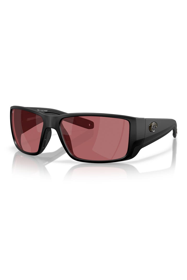 60mm Blackfin Pro Polarized Pillow Sunglasses, Alternate, color, MATTE BLACK / ROSE 580G