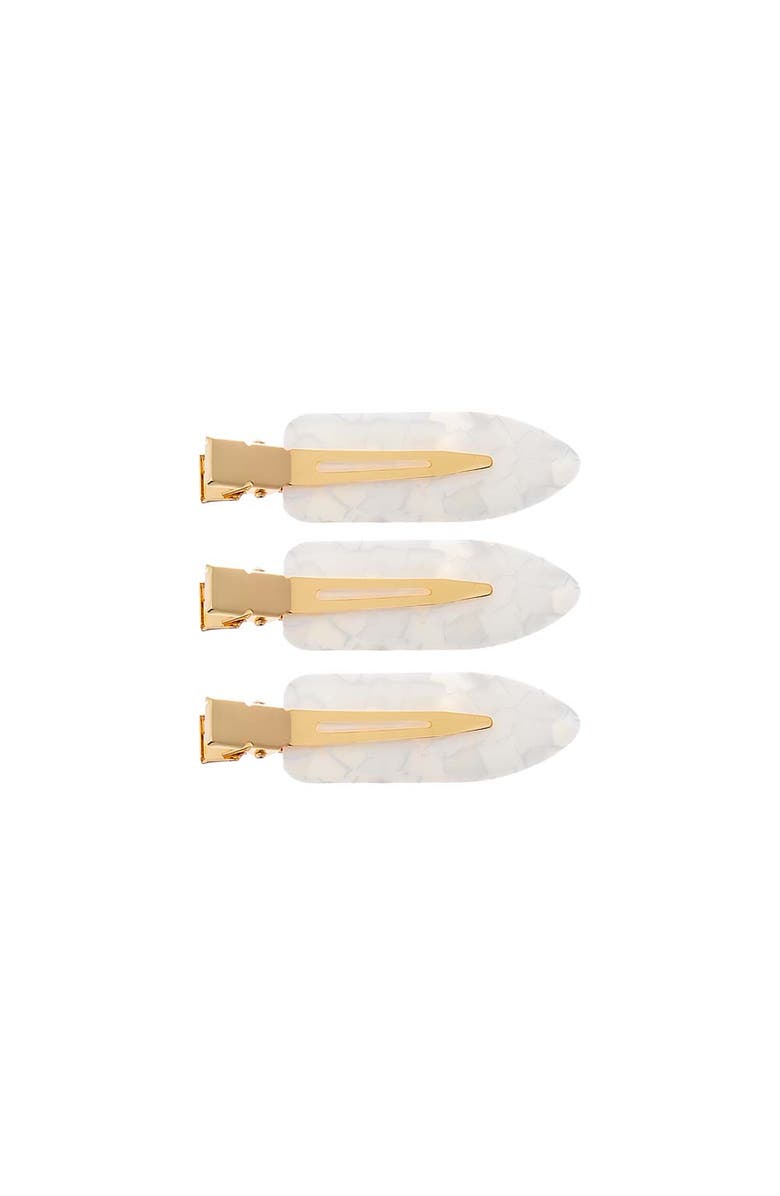 BY ADINA EDEN Neutral Tortoise Creaseless Clip Set, Main, color, White