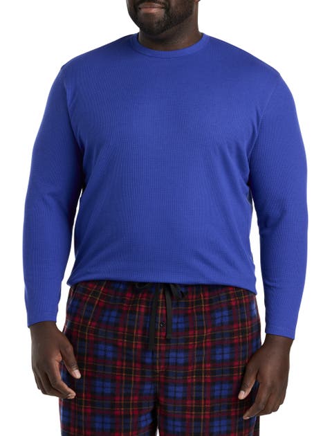 Big & Tall Long-Sleeve Waffle-Knit Crewneck Tee