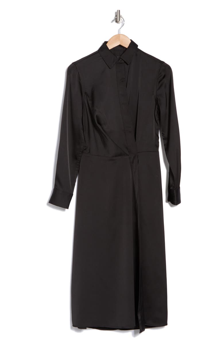 rag & bone Danica Satin Shirtdress, Alternate, color, Black