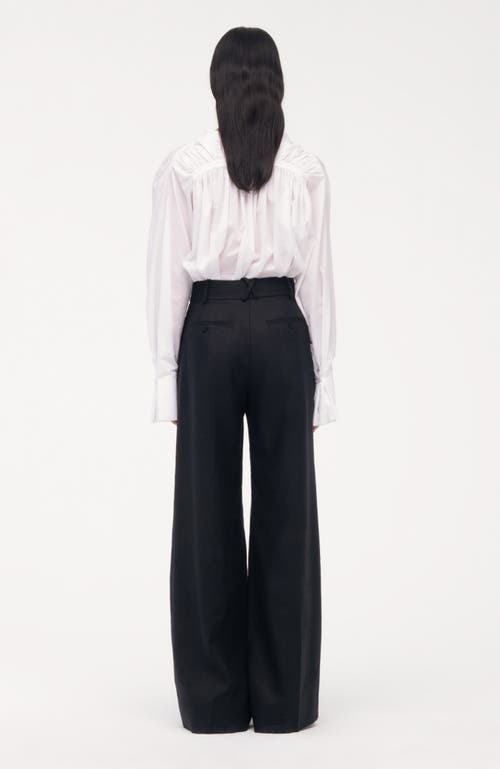 Another Tomorrow Pleated Trouser In Black