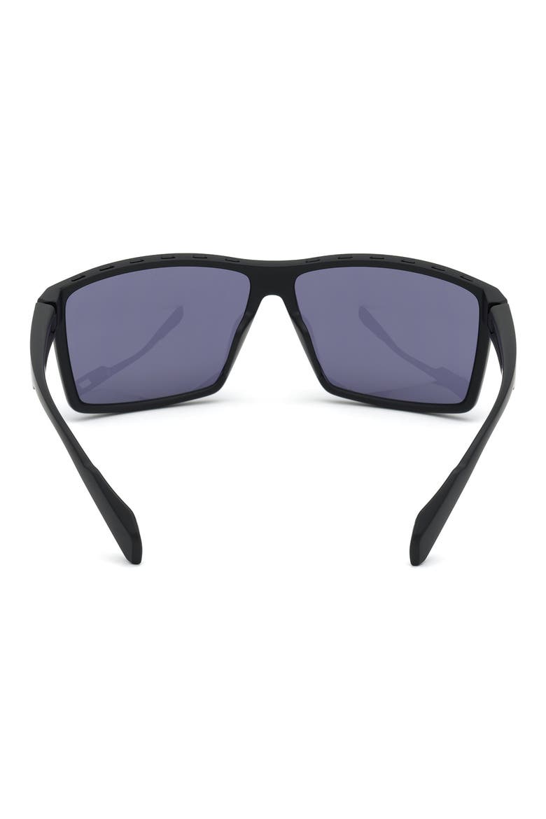 63mm Rectangular Sunglasses, Alternate, color, BLACK / SMOKE LENS KOLOR UP TM