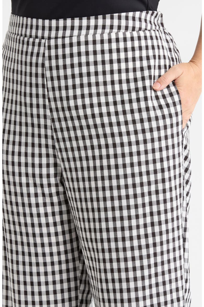 Doverly Checker Gill Capri Pants, Alternate, color, BLACK-WHITE