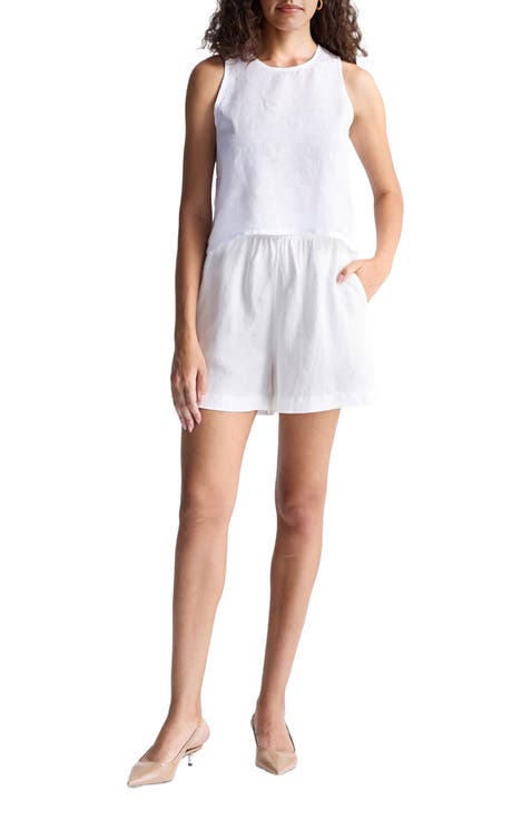 Button Back Embroidered Crop Top