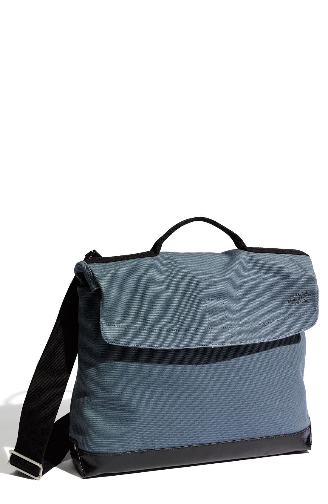 'Boat' Canvas Messenger Bag, Main, color, STEEL/ BLACK