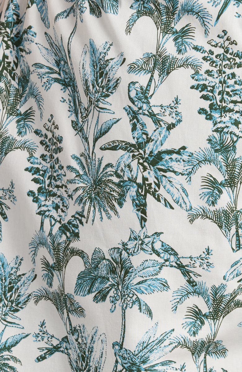 Nordstrom Modern Woven Stretch Cotton Boxers, Alternate, color, White- Green Tropical Toile