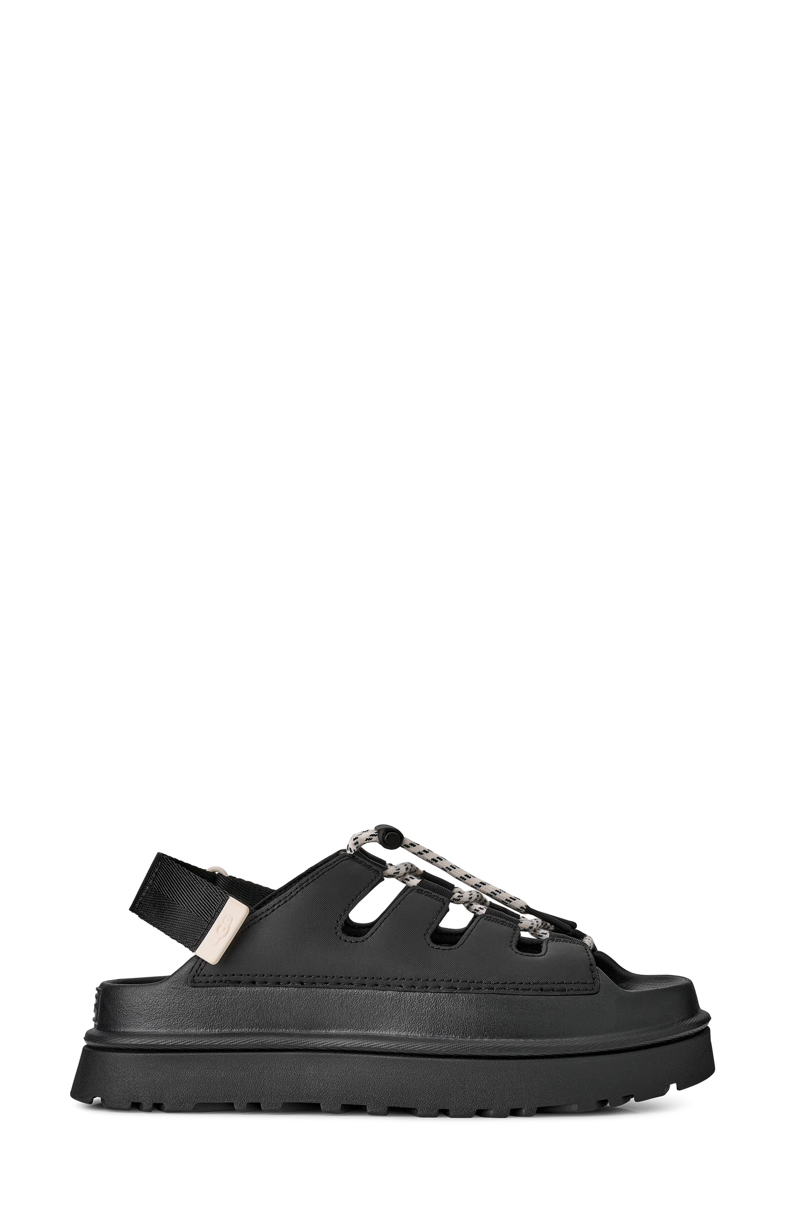 UGG<sup>®</sup> GoldenGlow Sandal, Alternate, color, Black