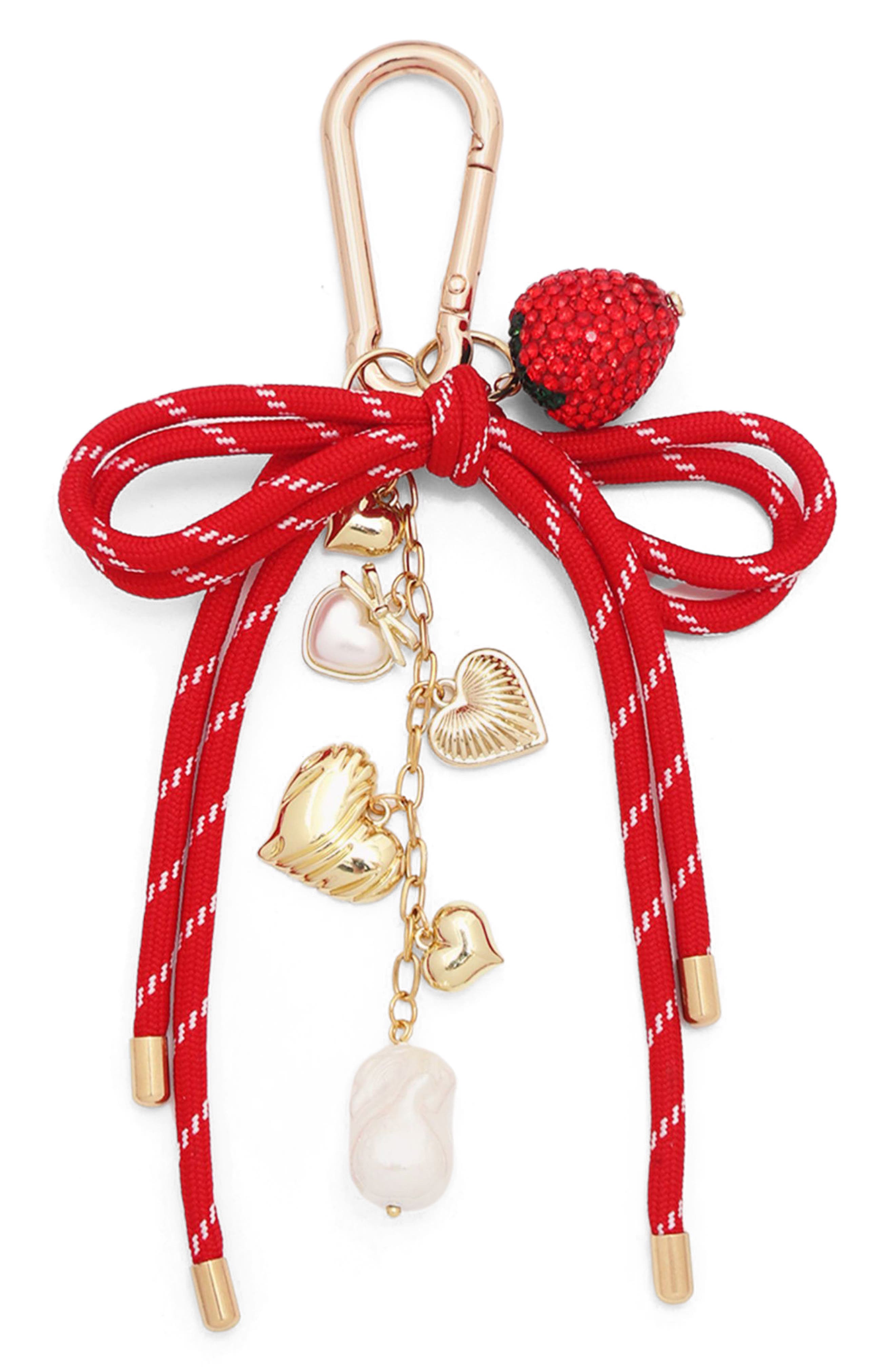 Petit Moments Pairs Keychain, Main, color, Red