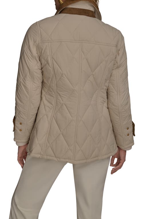 Donna Karan New York Water Resistant Quilted Barn Jacket In Neutral