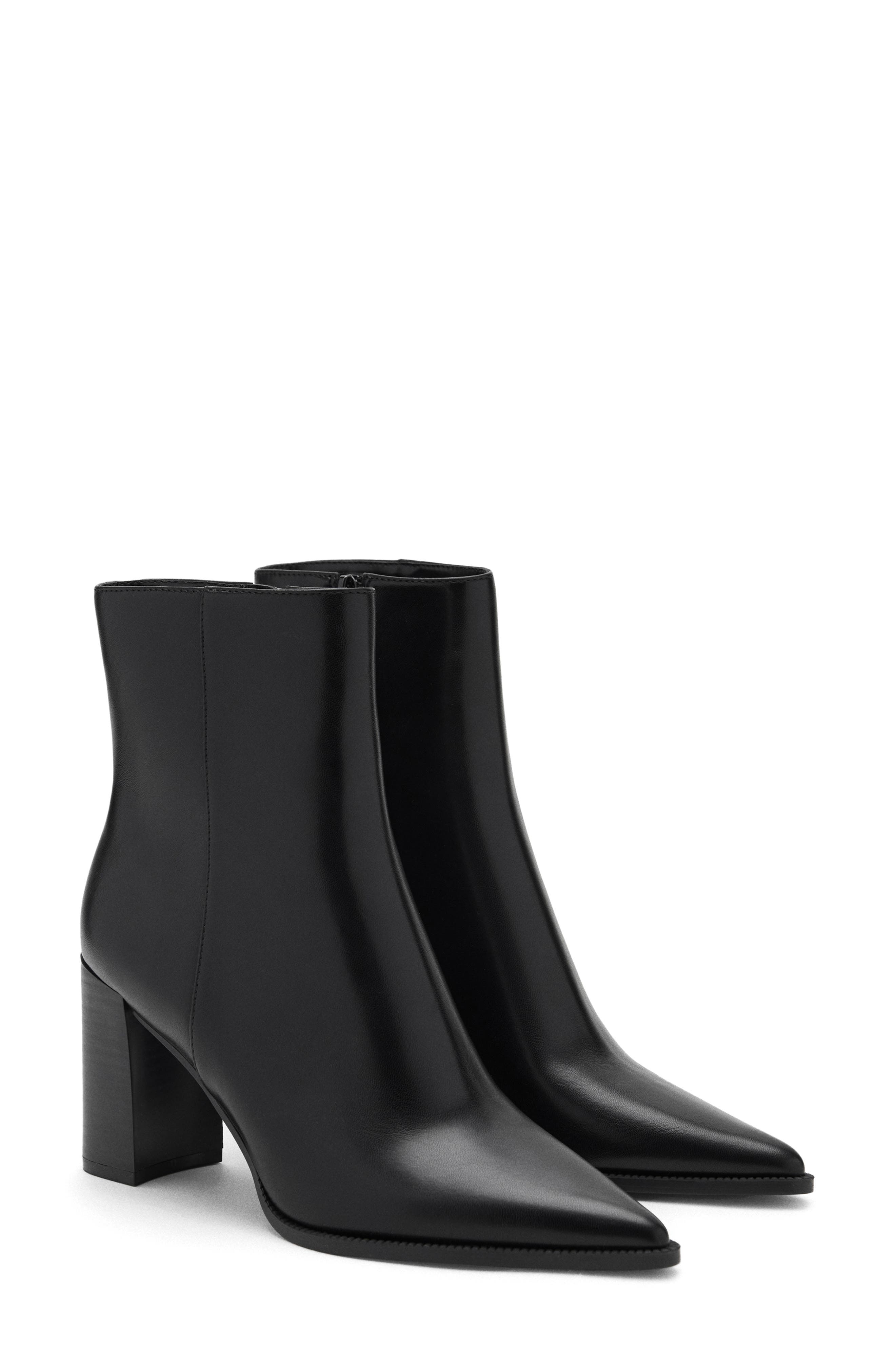 MANGO Nino Block Heel Bootie, Alternate, color, Black