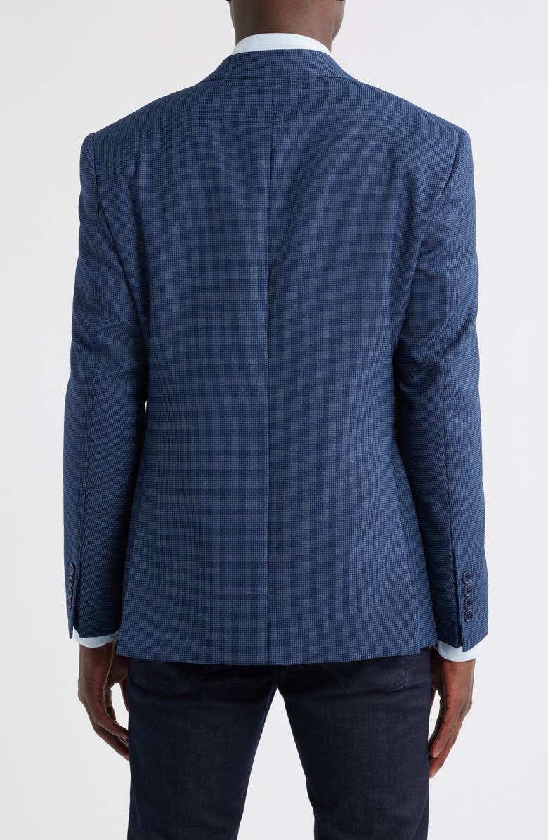 Emporio Armani Textured Microcheck Virgin Wool Blazer, Alternate, color, Blue