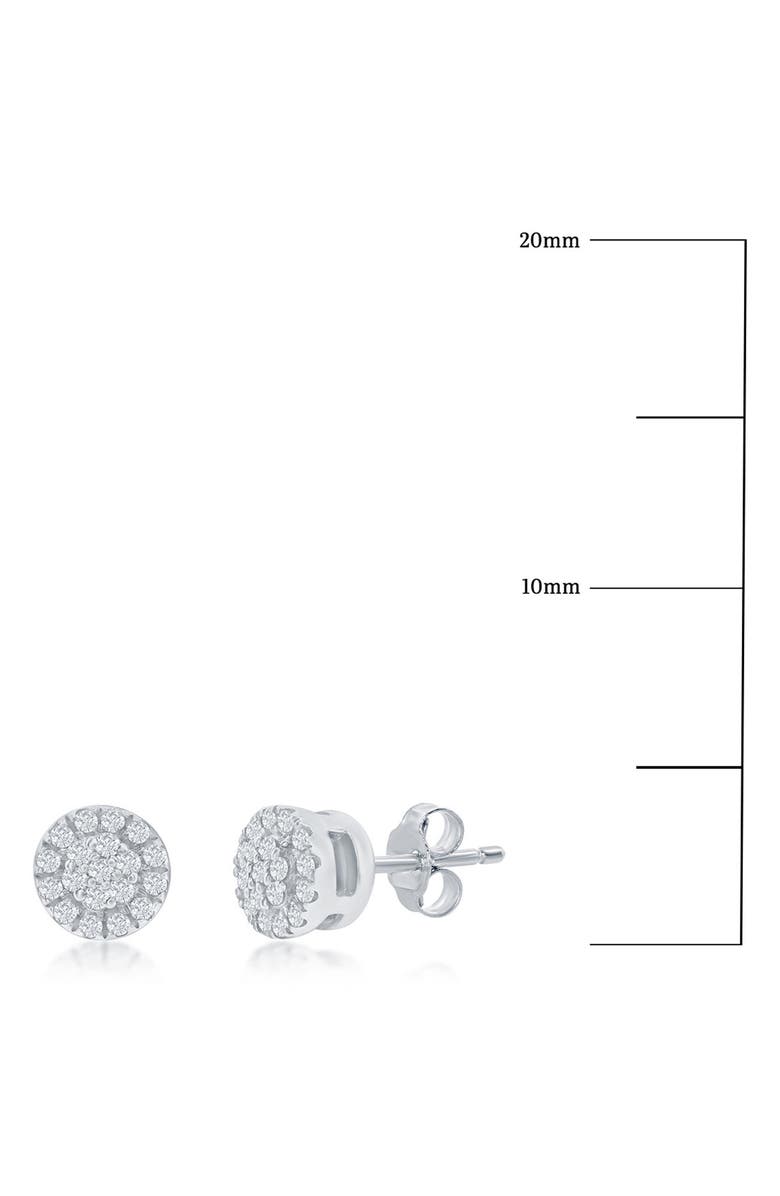 SIMONA Sterling Silver Pavé Diamond Round Halo Stud Earrings - 0.07ct., Alternate, color, Silver