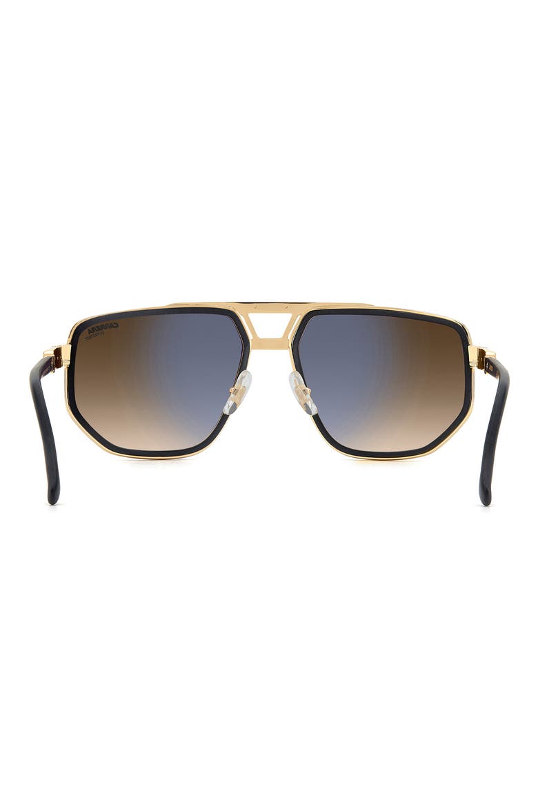 61mm Gradient Geometric Square Sunglasses, Alternate, color, BLACK GOLD/ BLACK BROWN GREEN