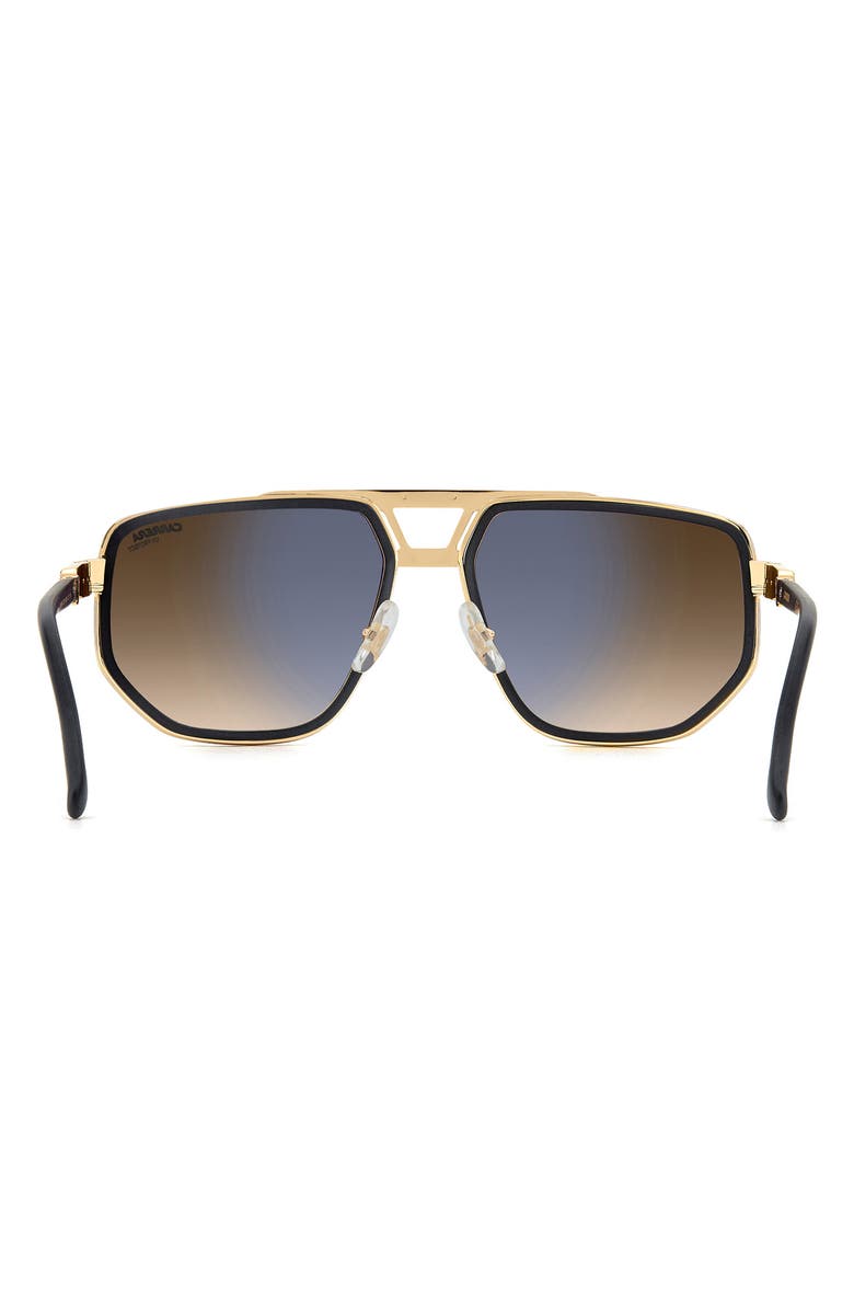Carrera Eyewear 61mm Gradient Geometric Square Sunglasses, Alternate, color, Black Gold/ Black Brown Green