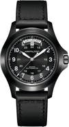 Hamilton Khaki King Automatic Leather Strap Watch, 40mm